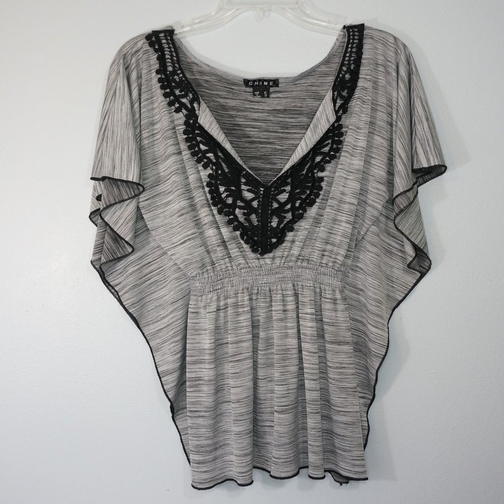 Chime Black and Gray Top Size Small